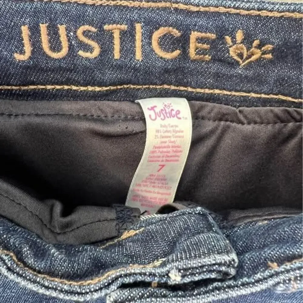 Justice Girl's High Rise Denim Skirt, Size 7